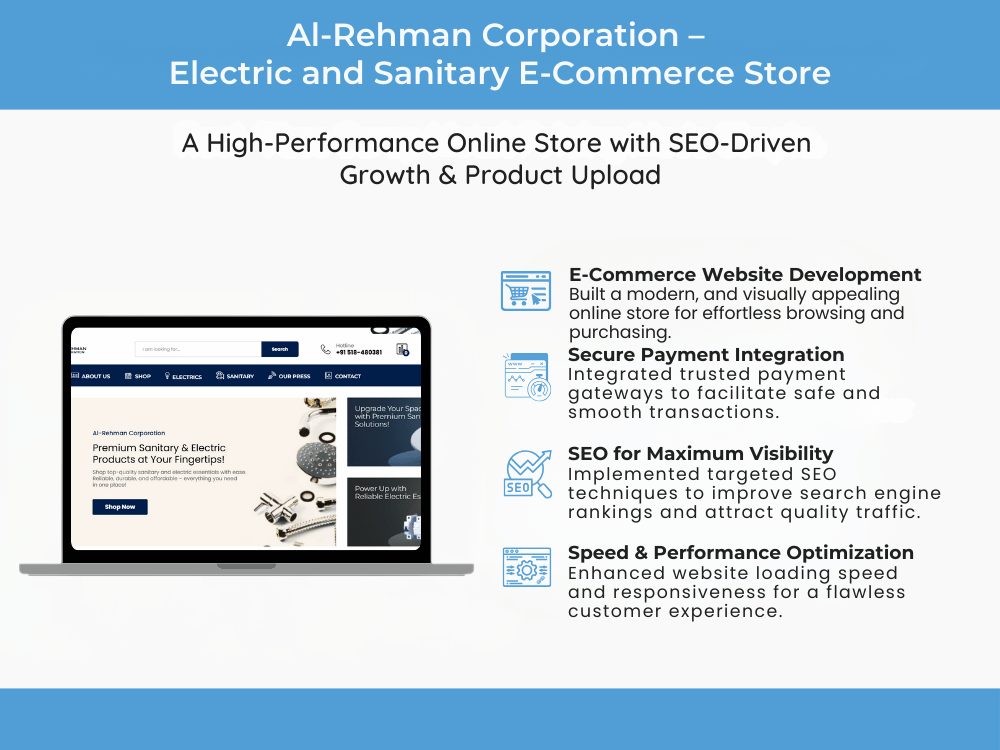 Al-Rehman Corporation – Electric and Sanitary E-Commerce Store