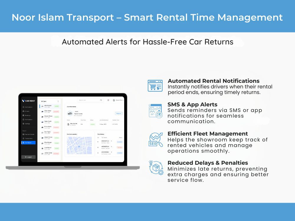Noor Islam Transport – Smart Rental Time Management By Zetasoft Solutions